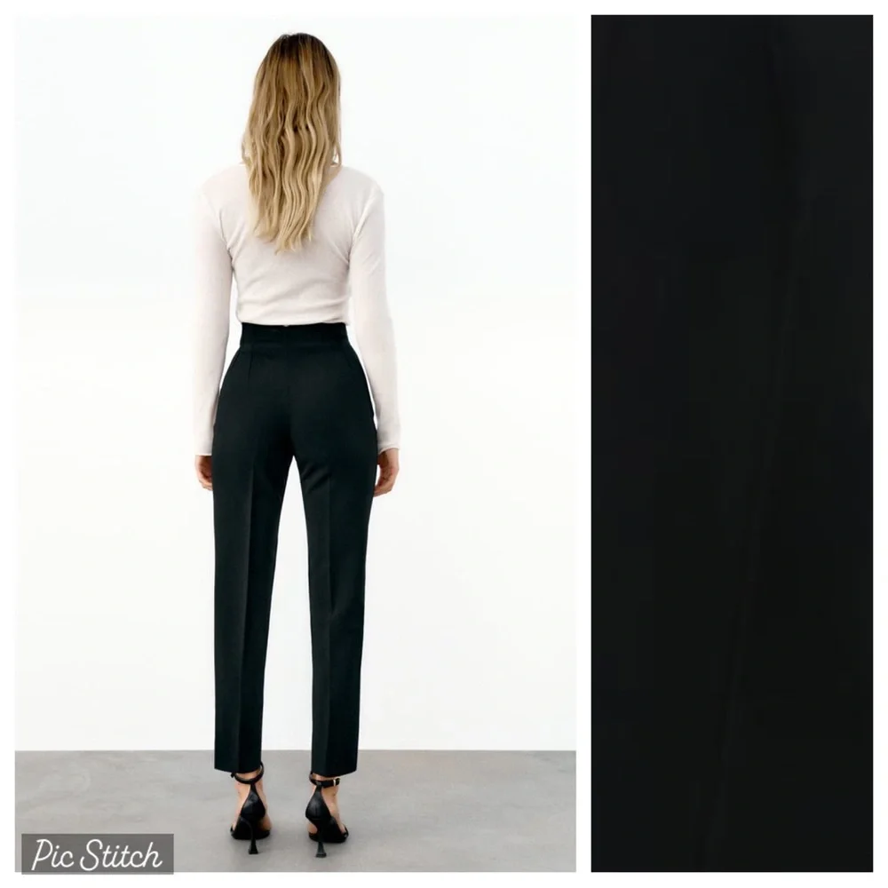 NWT. Zara Black High Waisted Pants. Size S. - Picture 2 of 11